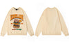 Harajuku Hoodie Sweatshirt Streetwear Hip Hop Hamburger Print Pullover Harajuku Crewneck Casual Cotton Loose Tops Couple