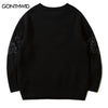 Harajuku Knitted Sweater Hip Hop Embroidery Letter Sweaters Streetwear Men Women 2023 Autumn Vintage Casual Pullover Sweater