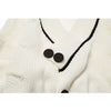 Harajuku Korean Style White Knitwear Tops Coat Autumn Winter Sweet College Style Sweater Female Student Loose Casual Cardigan