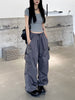 Harajuku Loose Casual Parachute Pants Y2K Streetwear Wide Leg Baggy Cargo Trousers Female Hippie Korean Edgy Jogging Sweatpants