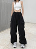 Harajuku Loose Casual Parachute Pants Y2K Streetwear Wide Leg Baggy Cargo Trousers Female Hippie Korean Edgy Jogging Sweatpants