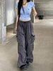 Harajuku Loose Casual Parachute Pants Y2K Streetwear Wide Leg Baggy Cargo Trousers Female Hippie Korean Edgy Jogging Sweatpants