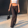 Harajuku Low Waist Rise Flare Pants Women Vintage Black Y2k Jeans Black Denim Baggy Pants  90s Aesthetic Slim female Trousers