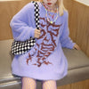 Harajuku Punk Y2K Girl Sweaters Lazy Loose Long Sleeve Fairy Grunge Knitted Hoodies Hip Hop Pullovers Outerwear Goth Sweater