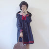 Harajuku Sailor Collar Navy Dress Japanese Fashion Sweet Bow Soft Sister Girl Lovely Cotton Kawaii Preppy Full Sleeve Dresses