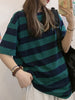 Harajuku Striped Shirts Women Short Sleeve Oversized Shirt Streetwear Gothic T Shirt Couple Tops Summer Striped Blouse