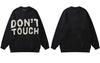 Harajuku Sweater Streetwear Hip Hop Knitted Letter Pullover Jumpers Sweaters 2023 Men Women Autumn Casual Sweater Couple