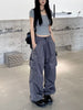 Harajuku Vintage Parachute Cargo Pants Women Y2k Streetwear Bf Wide Leg Trousers Oversize Jogging Techwear Sweatpants
