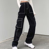 Harajuku Y2K Multi Pockets Patchwork Baggy High Waist Jeans Streetwear 100% Cotton Women Denim Trouser Loose Pants Punk Jeans