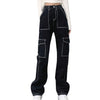 Harajuku Y2K Multi Pockets Patchwork Baggy High Waist Jeans Streetwear 100% Cotton Women Denim Trouser Loose Pants Punk Jeans