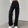 Harajuku Y2K Multi Pockets Patchwork Baggy High Waist Jeans Streetwear 100% Cotton Women Denim Trouser Loose Pants Punk Jeans