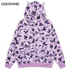 Harajuku Zip Up Y2K Hoodie Sweatshirt Coat Grunge Hip Hop Ghost Camouflage Zipper Hooded Jacket 2023 Autumn Loose Tops