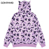 Harajuku Zip Up Y2K Hoodie Sweatshirt Coat Grunge Hip Hop Ghost Camouflage Zipper Hooded Jacket 2023 Autumn Loose Tops