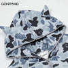Harajuku Zip Up Y2K Hoodie Sweatshirt Coat Grunge Hip Hop Ghost Camouflage Zipper Hooded Jacket 2023 Autumn Loose Tops