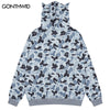 Harajuku Zip Up Y2K Hoodie Sweatshirt Coat Grunge Hip Hop Ghost Camouflage Zipper Hooded Jacket 2023 Autumn Loose Tops