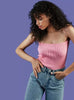 Harajuku vintage sexy retro unif style candy color colorful knitted crop camis crop top YQ-467