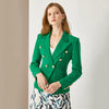 HarleyClassic Design Women Elegant Style Casual Blazers Solid Color Slim Autumn Green Blazer