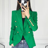 HarleyClassic Design Women Elegant Style Casual Blazers Solid Color Slim Autumn Green Blazer