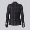 HarleyEngland Style Women Winter Thick Tweed Blazer Plaid Pattern Quality Slim Stunning Lady Outerwear Jacket