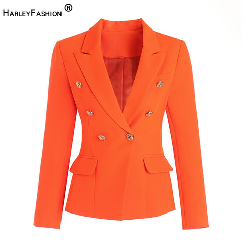 HarleyEuramerican Designer Bright Candy Color Orange Blazer Buttons 2023 Fluorescence Blazers