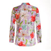 HarleyEuropean American High Street Design Women Flower Printing Shirt Romantic Pattern Purple Loose 70% Silk Blouse