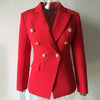 HarleyEuropean American Women Casual Blazer Double Breasted  Red Blazers