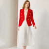 HarleyEuropean American Women Casual Blazer Double Breasted  Red Blazers