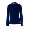 HarleyFall Spring Brief Design Single Buttons  Black/Blue Velvet Basic Slim Women Blazers Casual Jackets
