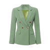 HarleyFall Spring Design Quality OL Skirt Suits Slim Blazer Short Pleated Skirt Green Office Lady Two Pieces Sets