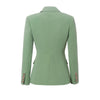 HarleyFall Spring Design Quality OL Skirt Suits Slim Blazer Short Pleated Skirt Green Office Lady Two Pieces Sets