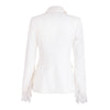 Harley European American Single Button Solid Designing Formal Lace Patchwork Blazer Outerwear Jackets