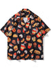 Hawaiian Shirt Hip Hop Cartoon Sushi Hamburger Print Beach Shirts Streetwear Harajuku Casual Short Sleeve Button Down Shirts Top