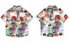 Hawaiian Shirt Streetwear Hip Hop Graffiti Letter Print Pocket Short Sleeve Shirts 2023 Harajuku Summer Casual Button Up Shirt
