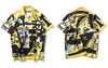 Hawaiian Shirt Streetwear Hip Hop Graffiti Print Short Sleeve Button Down Beach Shirt Men Summer Harajuku Casual Tropical Shirts