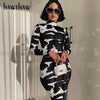 Hawthaw Women Autumn Long Sleeve Printed Bodycon Pencil Long Dress Streetwear 2022 Fall Clothes  Items