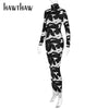 Hawthaw Women Autumn Long Sleeve Printed Bodycon Pencil Long Dress Streetwear 2022 Fall Clothes  Items