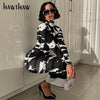 Hawthaw Women Autumn Long Sleeve Printed Bodycon Pencil Long Dress Streetwear 2022 Fall Clothes  Items