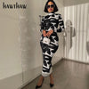 Hawthaw Women Autumn Long Sleeve Printed Bodycon Pencil Long Dress Streetwear 2022 Fall Clothes  Items
