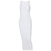 Hawthaw Women Summer Sleeveless V Neck Hollow Out Soild Color Bodycon Pencil Dress Sundress 2022 Female Clothing Streetwear