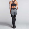 Fashion Heart Pattern Mesh Splice Leggings Athleisure Fitness Clothing Elastic Leggings Women Pants