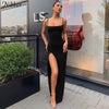 Nibber red black year christmas party long dresses women 2023 spring Basic bodycon lace up stretch Slim midi dresses femme
