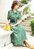 print Floral A-line lady silk dress 2023 sweet young dress women's summer age reduction Simplicity beauty lace skirt
