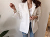 2023 s Temperament Women 's Blazer Korean Chic Minimalist Notched Collar Pocket Long-sleeved Loose Outwear Female