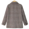 Women Vintage Plaid Blazers and Jackets Tweed Coat Work Office Ladies Pocket Suit Blazer Long Sleeve Loose Houndstooth Suit