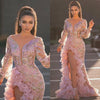 CUPNICE See Through Elegant Hip Package Long Evening Dress Trailing Women V-neck High Waist High Split Slim Fit Wedding Dress