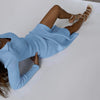 Elastic Slim Lady Solid Party Dress Sexy V Neck Elegant Long Sleeve Rib Knitted Dress 2023 Women Side Split Long Dress