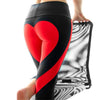 Heart Pattern Mesh Splice Legging Harajuku Athleisure Fitness Clothing Sportswear Elastic Sporting Leggings Women Pants