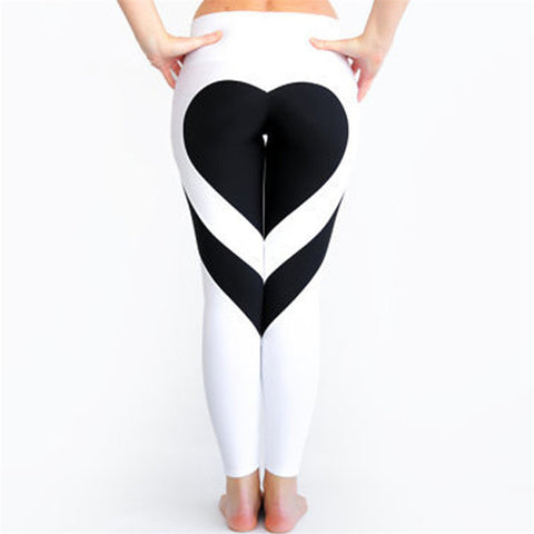 Heart Pattern Mesh Splice Legging Harajuku Athleisure Fitness Clothing Sportswear Elastic Sporting Leggings Women Pants