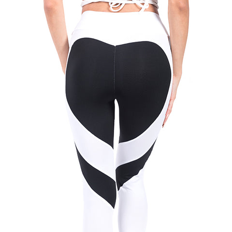 Heart Pattern Sexy Splice Black Leggings Plus Size Fashion Casual Women Pants Harajuku Athleisure Elastic Push Up Sexy Leggings