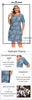 LIH HUA Women's Plus Size Denim Dress Summer Slim Fit Dress Casual Dress Printed Woven Denim Short Sleeve Knee-Length